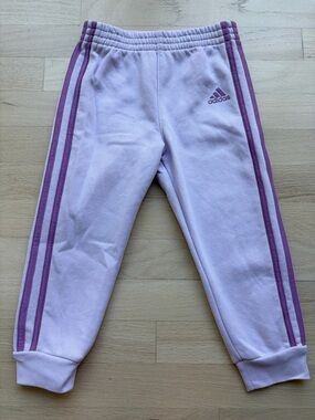 adidas Light Purple Joggers with Dark Purple Stripes